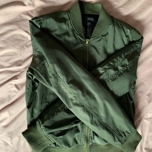 Olive green bomber jacket